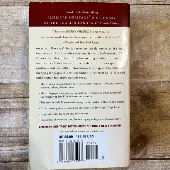 American Heritage Paperback Dictionary - Picture 2 of 4